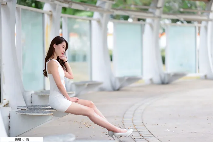 [Mzsock] NO.096 Xiaoyu off-shoulder dress, high heels, beautiful legs, outdoor shot street photography#[100P]-14