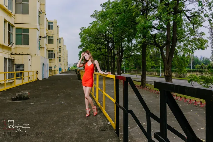 [Mzsock] NO.047 Abby red dress short skirt high heels beautiful legs outdoor shot street photography#[106P]-6